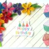Quilled Corner Flowers Birthday Greeting card - BIR4 image Quilled Corner Flowers Birthday Greeting card - BIR4 image