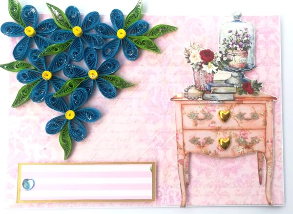 Sparkling Blue Quilled Greeting Card image Sparkling Blue Quilled Greeting Card image
