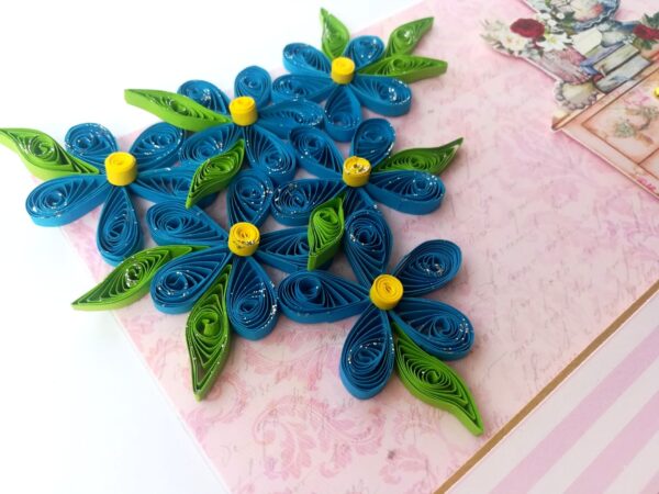 Sparkling Blue Quilled Greeting Card image Sparkling Blue Quilled Greeting Card image