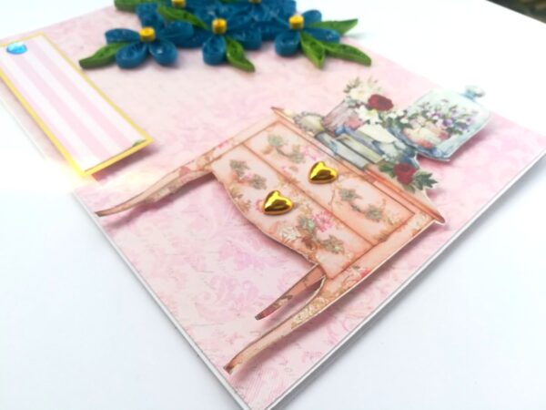 Sparkling Blue Quilled Greeting Card image Sparkling Blue Quilled Greeting Card image