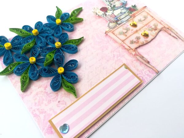 Sparkling Blue Quilled Greeting Card image Sparkling Blue Quilled Greeting Card image