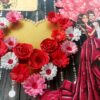 Red Love Quilled Hearts Flowers Greeting Card image