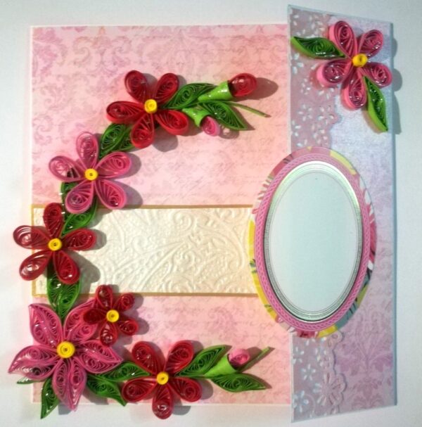 Red Themed Flowers Mini Scrapbook Greeting Card image Red Themed Flowers Mini Scrapbook Greeting Card image