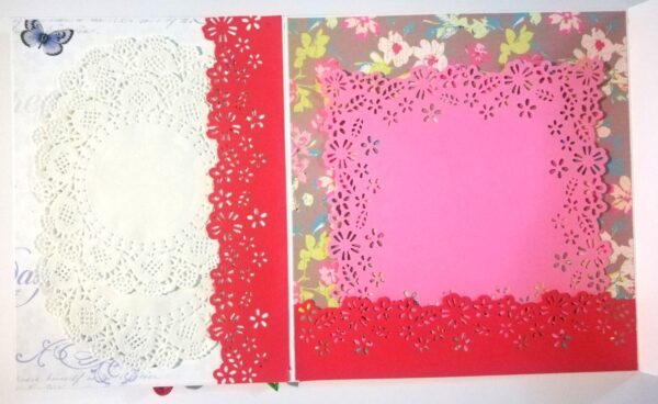 Red Themed Flowers Mini Scrapbook Greeting Card image Red Themed Flowers Mini Scrapbook Greeting Card image