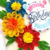 Happy Birthday Quilled Flowers Mini scrapbook card image Happy Birthday Quilled Flowers Mini scrapbook card image