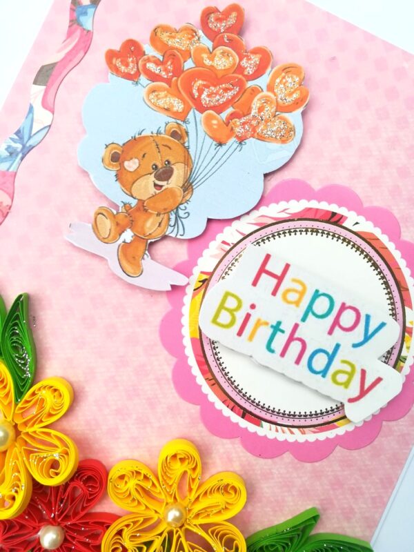 Teddy with Balloon Greeting card - C1 image Teddy with Balloon Greeting card - C1 image