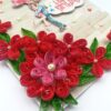 Quilled Red Flowers Corner Couple Card - D1 image Quilled Red Flowers Corner Couple Card - D1 image