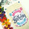 Multicolor Quilled Flowers Birthday Greeting Card image Multicolor Quilled Flowers Birthday Greeting Card image