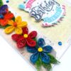 Multicolor Quilled Flowers Birthday Greeting Card image Multicolor Quilled Flowers Birthday Greeting Card image