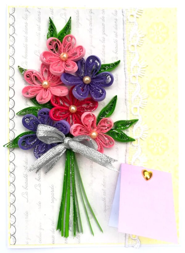 Sparkling Pink Theme Bouquet Greeting Card image Sparkling Pink Theme Bouquet Greeting Card image
