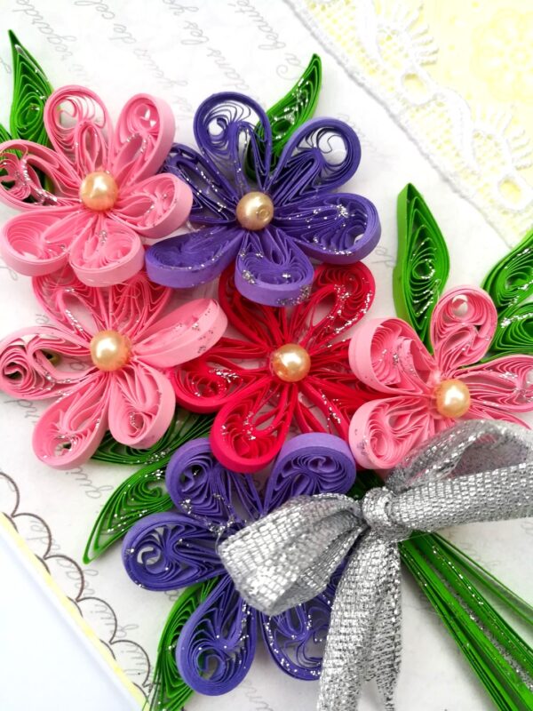 Sparkling Pink Theme Bouquet Greeting Card image Sparkling Pink Theme Bouquet Greeting Card image