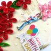 Red Quilled Flowers Birthday Greeting Card - D4 image Red Quilled Flowers Birthday Greeting Card - D4 image