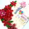 Red Quilled Flowers Birthday Greeting Card - D4 image Red Quilled Flowers Birthday Greeting Card - D4 image