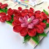 Red Quilled Flowers Birthday Greeting Card - D4 image Red Quilled Flowers Birthday Greeting Card - D4 image