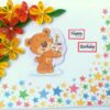 Quilled Corner Flowers Birthday Greeting card - BIR5 image Quilled Corner Flowers Birthday Greeting card - BIR5 image