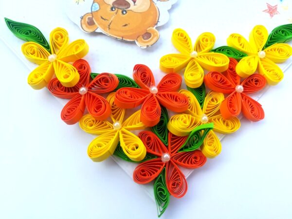 Quilled Corner Flowers Birthday Greeting card - BIR5 image Quilled Corner Flowers Birthday Greeting card - BIR5 image