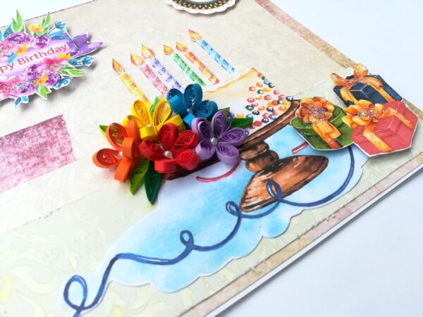 Quilled Sparkling Birthday Cake Greeting Card image