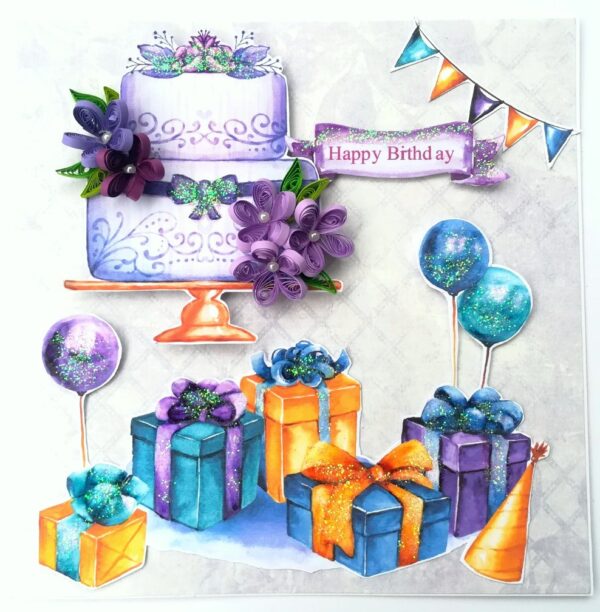 Blue & Purple Themed Sparkling Birthday Card image Blue & Purple Themed Sparkling Birthday Card image
