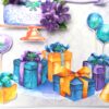 Blue & Purple Themed Sparkling Birthday Card image Blue & Purple Themed Sparkling Birthday Card image