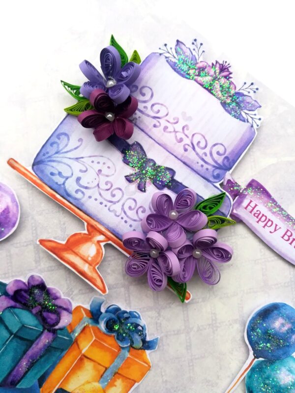 Blue & Purple Themed Sparkling Birthday Card image Blue & Purple Themed Sparkling Birthday Card image