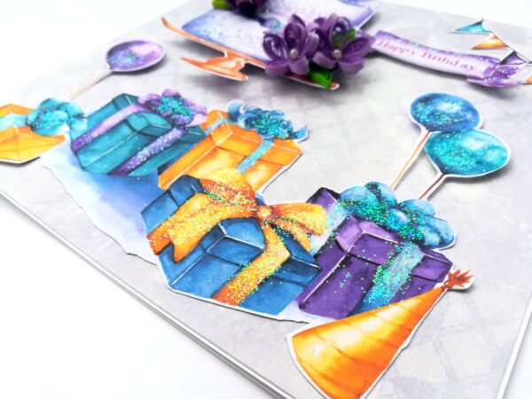 Blue & Purple Themed Sparkling Birthday Card image Blue & Purple Themed Sparkling Birthday Card image
