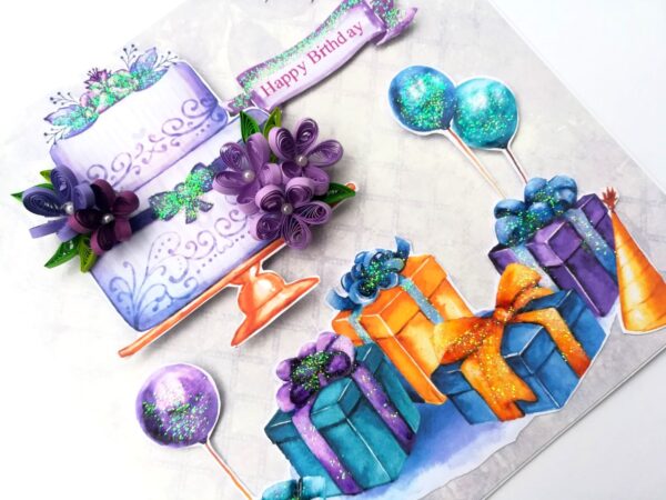 Blue & Purple Themed Sparkling Birthday Card image Blue & Purple Themed Sparkling Birthday Card image