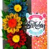 Sparkling Multicolored Quilled Flowers Birthday Card image Sparkling Multicolored Quilled Flowers Birthday Card image