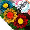 Sparkling Multicolored Quilled Flowers Birthday Card image Sparkling Multicolored Quilled Flowers Birthday Card image