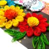 Sparkling Multicolored Quilled Flowers Birthday Card image Sparkling Multicolored Quilled Flowers Birthday Card image