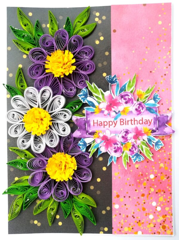 Sparkling Purple Themed Quilled Birthday Card image Sparkling Purple Themed Quilled Birthday Card image