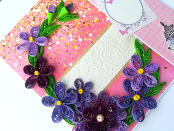 Purple Themed Mini Scrapbook Greeting Card image Purple Themed Mini Scrapbook Greeting Card image