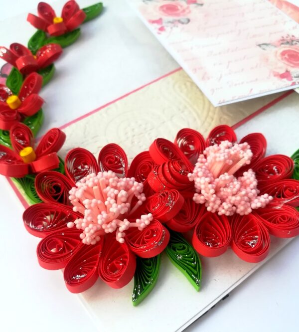 Red Quilled Mini Scrapbook Greeting Card image Red Quilled Mini Scrapbook Greeting Card image