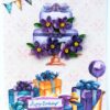 Purple Quilled Birthday Cake Greeting Card image Purple Quilled Birthday Cake Greeting Card image