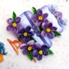 Purple Quilled Birthday Cake Greeting Card image Purple Quilled Birthday Cake Greeting Card image