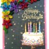 Quilled Multicolor Corner Birthday Greeting Card image Quilled Multicolor Corner Birthday Greeting Card image