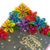 Quilled Multicolor Corner Birthday Greeting Card image Quilled Multicolor Corner Birthday Greeting Card image