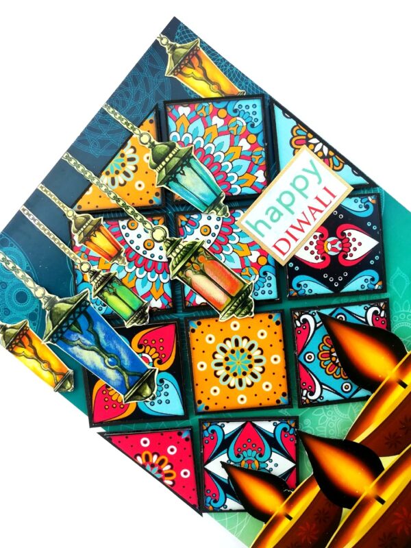 Sparkling Handmade Quilled Diwali Greeting Card D15 image Sparkling Handmade Quilled Diwali Greeting Card D15 image