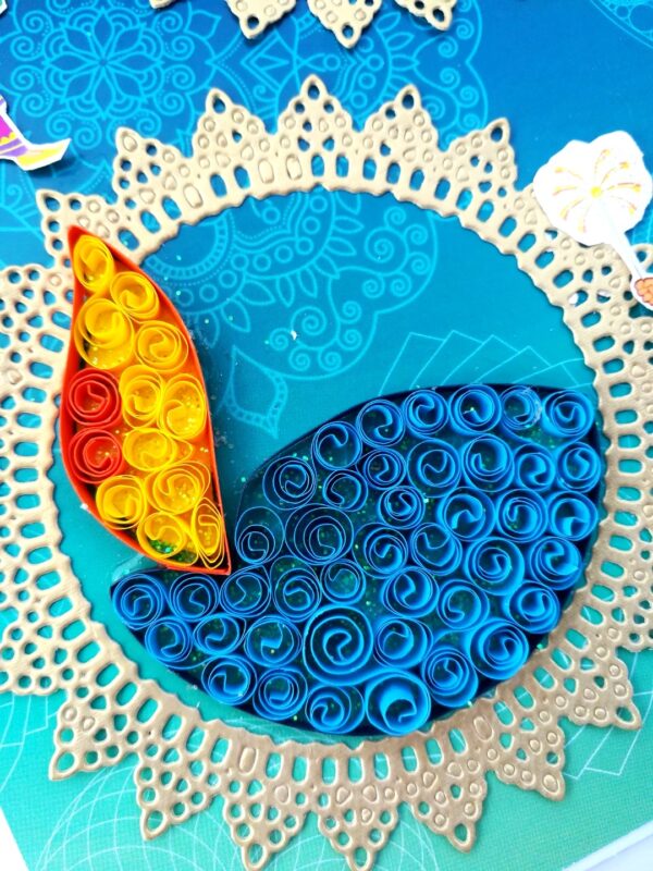 Sparkling Handmade Quilled Diwali Greeting Card D16 image Sparkling Handmade Quilled Diwali Greeting Card D16 image