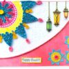 Sparkling Handmade Quilled Diwali Greeting Card D19 image Sparkling Handmade Quilled Diwali Greeting Card D19 image