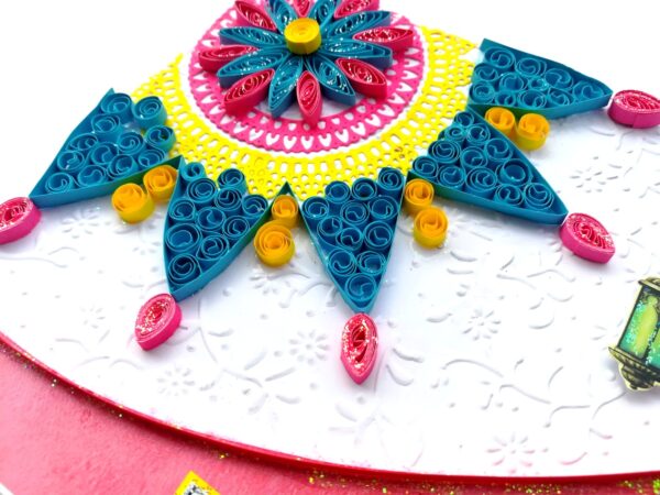 Sparkling Handmade Quilled Diwali Greeting Card D19 image Sparkling Handmade Quilled Diwali Greeting Card D19 image