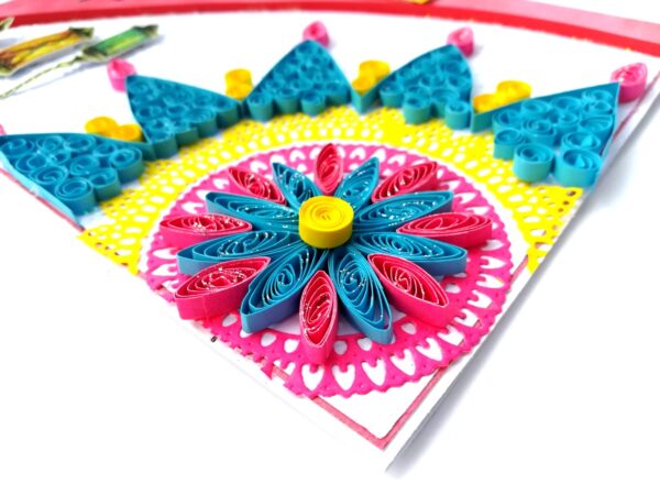 Sparkling Handmade Quilled Diwali Greeting Card D19 image Sparkling Handmade Quilled Diwali Greeting Card D19 image