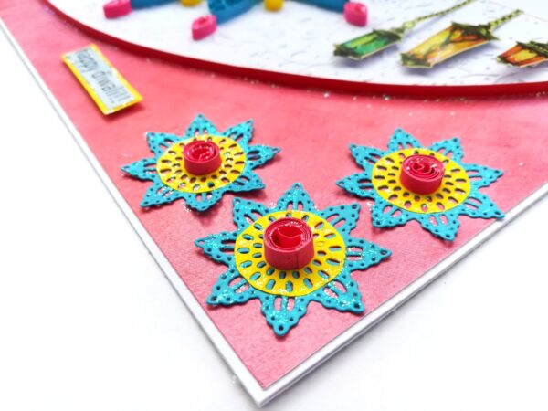 Sparkling Handmade Quilled Diwali Greeting Card D19 image Sparkling Handmade Quilled Diwali Greeting Card D19 image