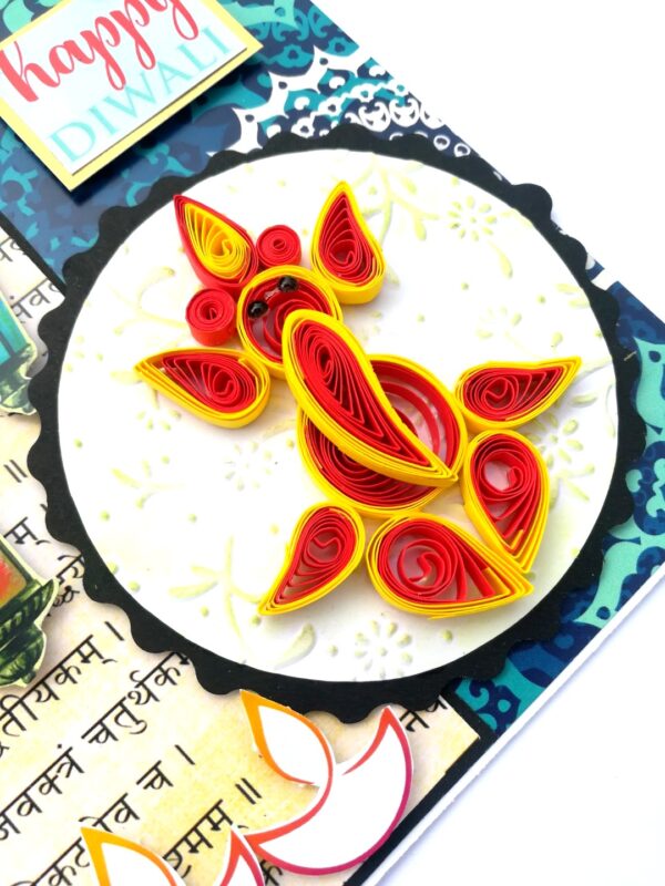 Sparkling Handmade Quilled Diwali Greeting Card D20 image Sparkling Handmade Quilled Diwali Greeting Card D20 image