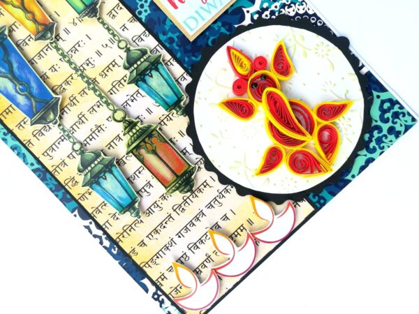 Sparkling Handmade Quilled Diwali Greeting Card D20 image Sparkling Handmade Quilled Diwali Greeting Card D20 image