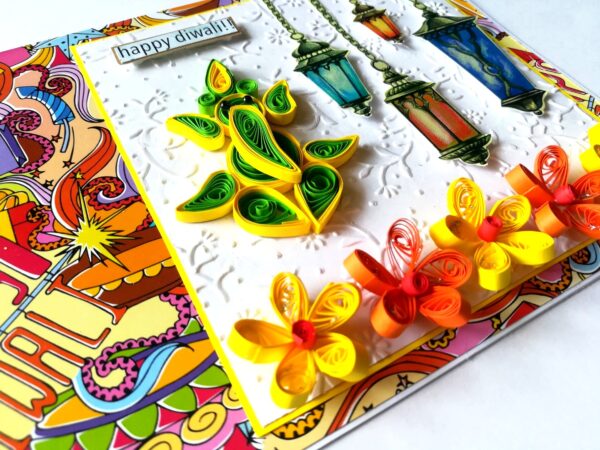 Sparkling Handmade Quilled Diwali Greeting Card D22 image Sparkling Handmade Quilled Diwali Greeting Card D22 image