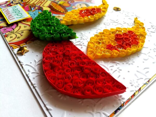 Sparkling Handmade Quilled Diwali Greeting Card D21 image Sparkling Handmade Quilled Diwali Greeting Card D21 image