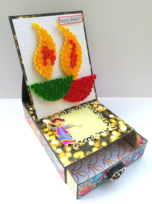 Card With Drawer Diwali Gift Greeting Card D28 image Card With Drawer Diwali Gift Greeting Card D28 image