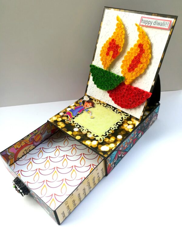 Card With Drawer Diwali Gift Greeting Card D28 image Card With Drawer Diwali Gift Greeting Card D28 image