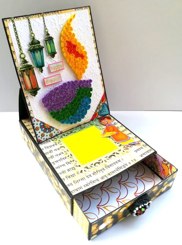 Card With Drawer Diwali Gift Greeting Card D29 image Card With Drawer Diwali Gift Greeting Card D29 image