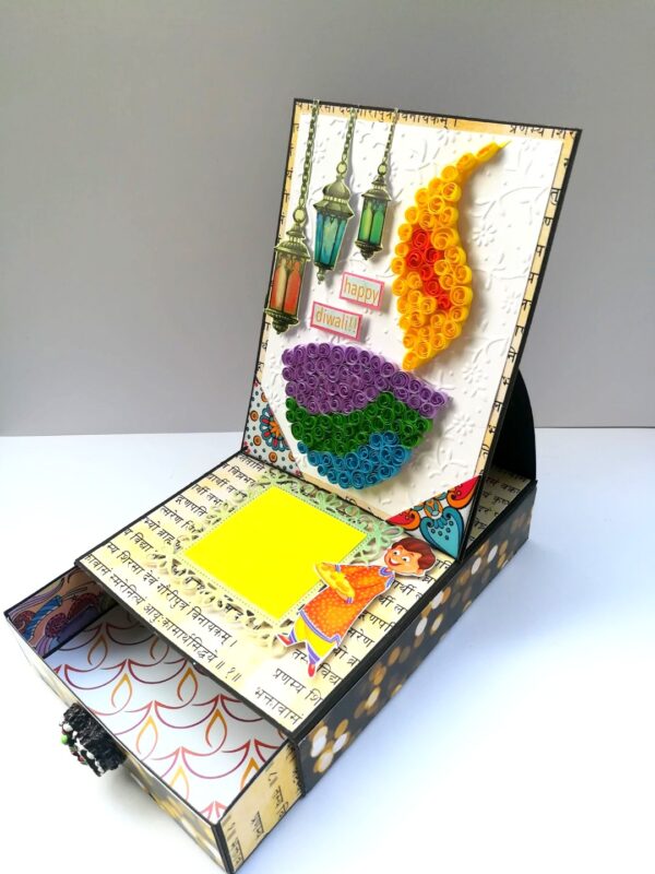Card With Drawer Diwali Gift Greeting Card D29 image Card With Drawer Diwali Gift Greeting Card D29 image